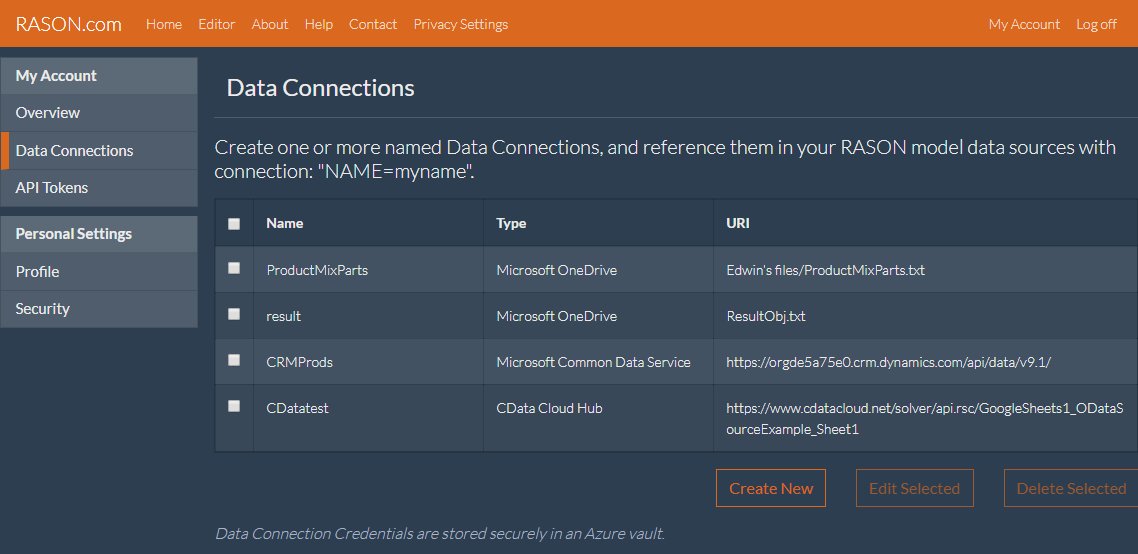 RASON Data Connections