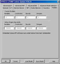 XPRESS Solver Options Problem tab (34428 bytes)