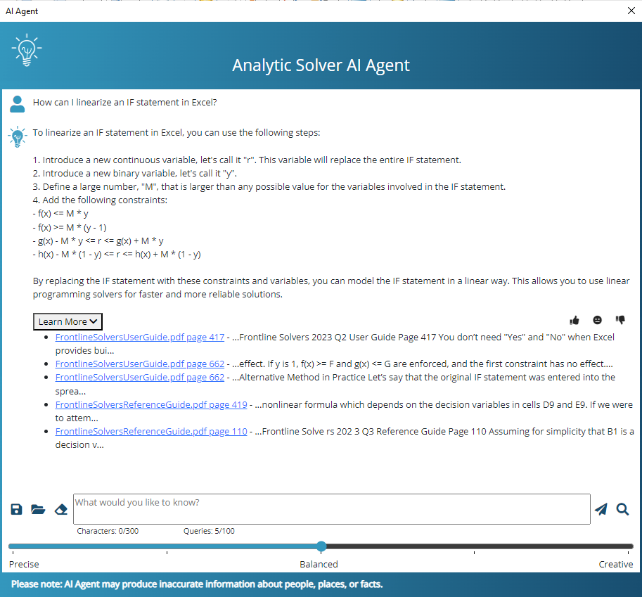 AI Agent: Linearize an IF statement in Excel