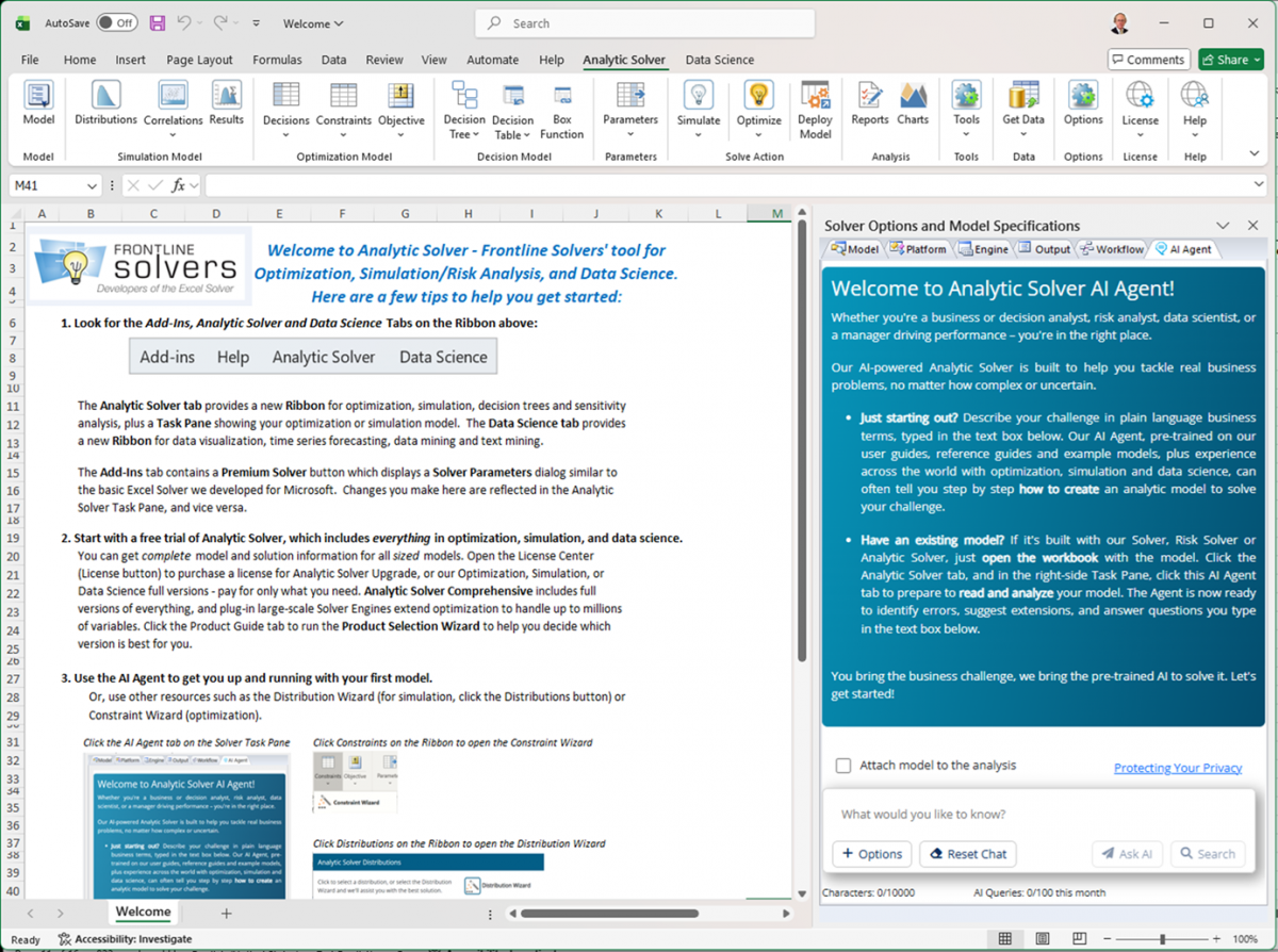 Analytic Solver V2025 Q4 - Welcome Workbook