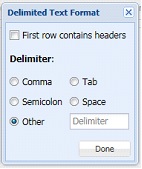 Delimited Text Format Dialog from Sample Big Data Dialog
