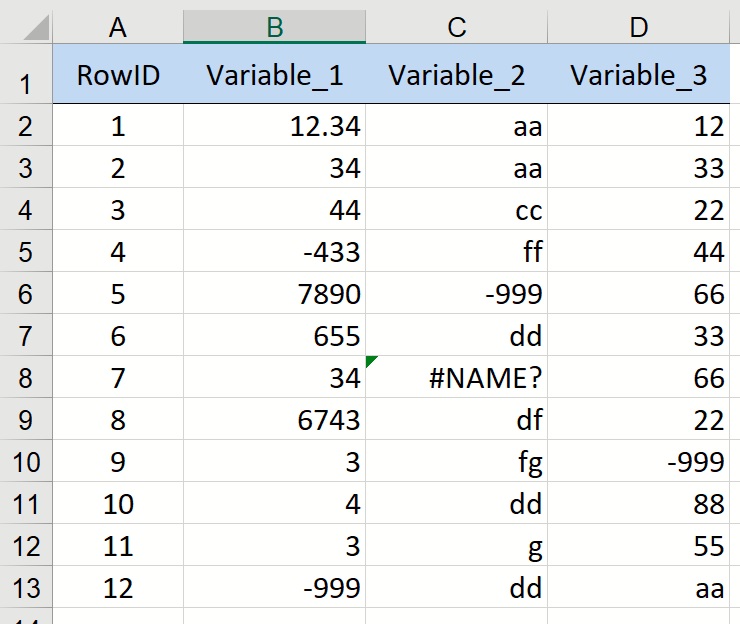 Example 5 Dataset