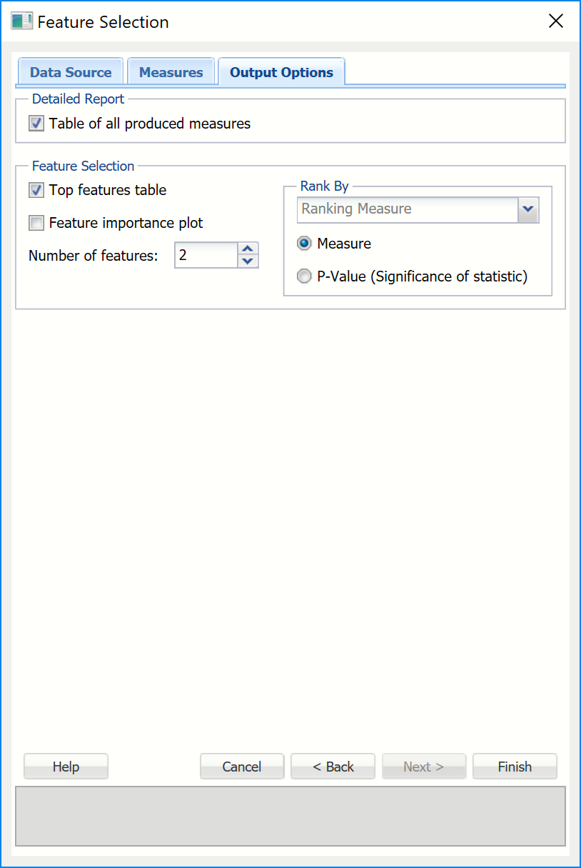 Feature Selection Options | solver
