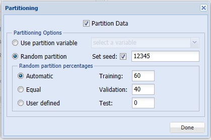 Partitioning "On-the-fly" dialog