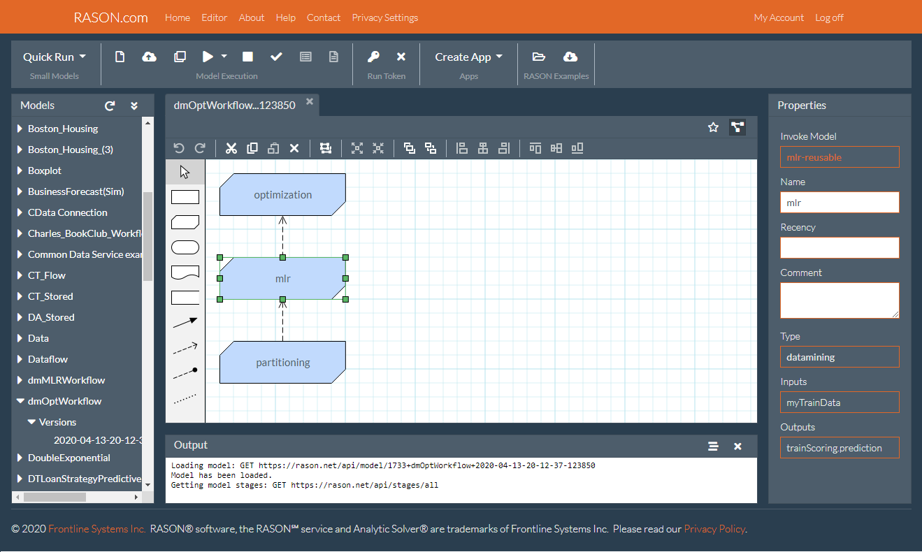 RASON Linear Regression + Optimization Decision Flow