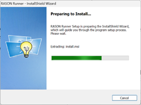 RASON Desktop Extension Setup Wizard:  Preparing to Install dialog