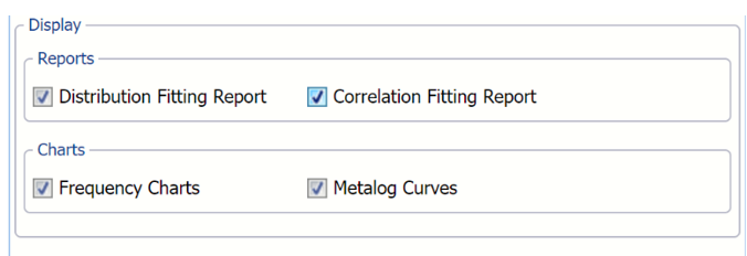 Display Options on the Generate Synthetic Data Dialog