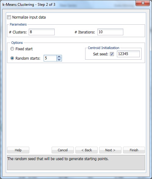 k-Means Clustering Step 3 of 3 Dialog k-Means Clustering Step 3 of 3 Dialog