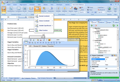 Risk Solver Platform Robust Optimization - Model with Chance Constraints